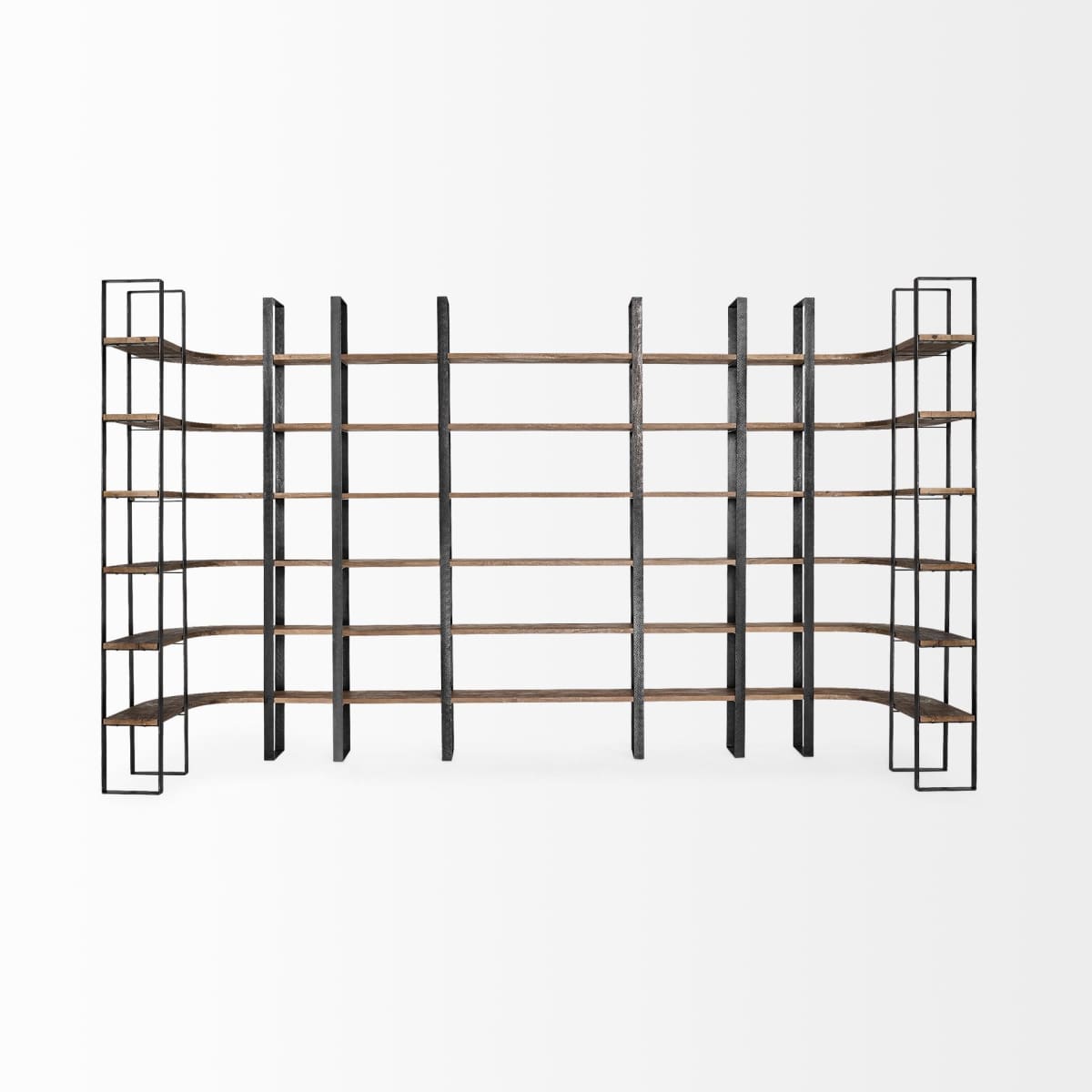 Turner Shelving Unit Dark Brown Wood | Black Metal - shelving