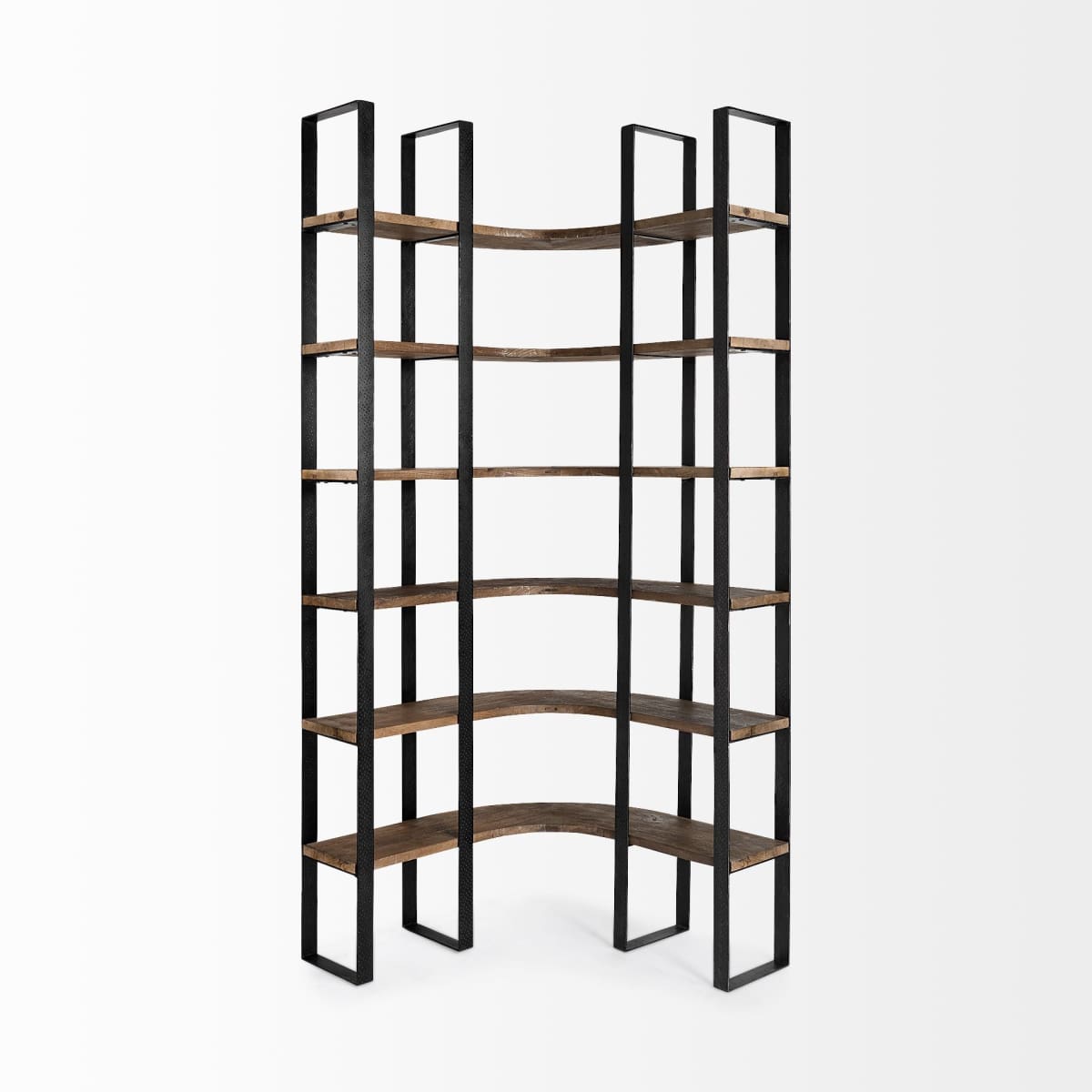 Turner Shelving Unit Dark Brown Wood | Black Metal - shelving