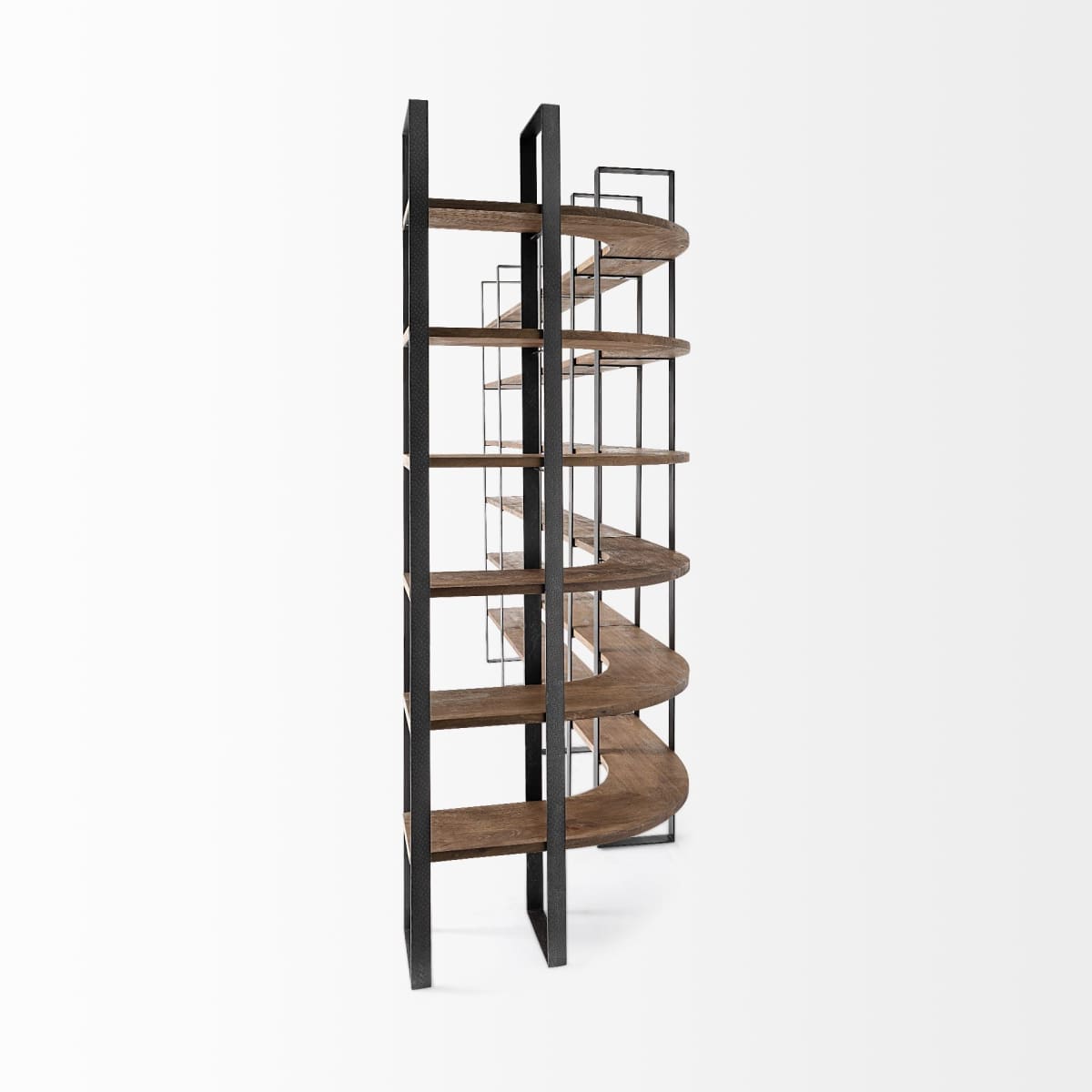 Turner Shelving Unit Dark Brown Wood | Black Metal - shelving