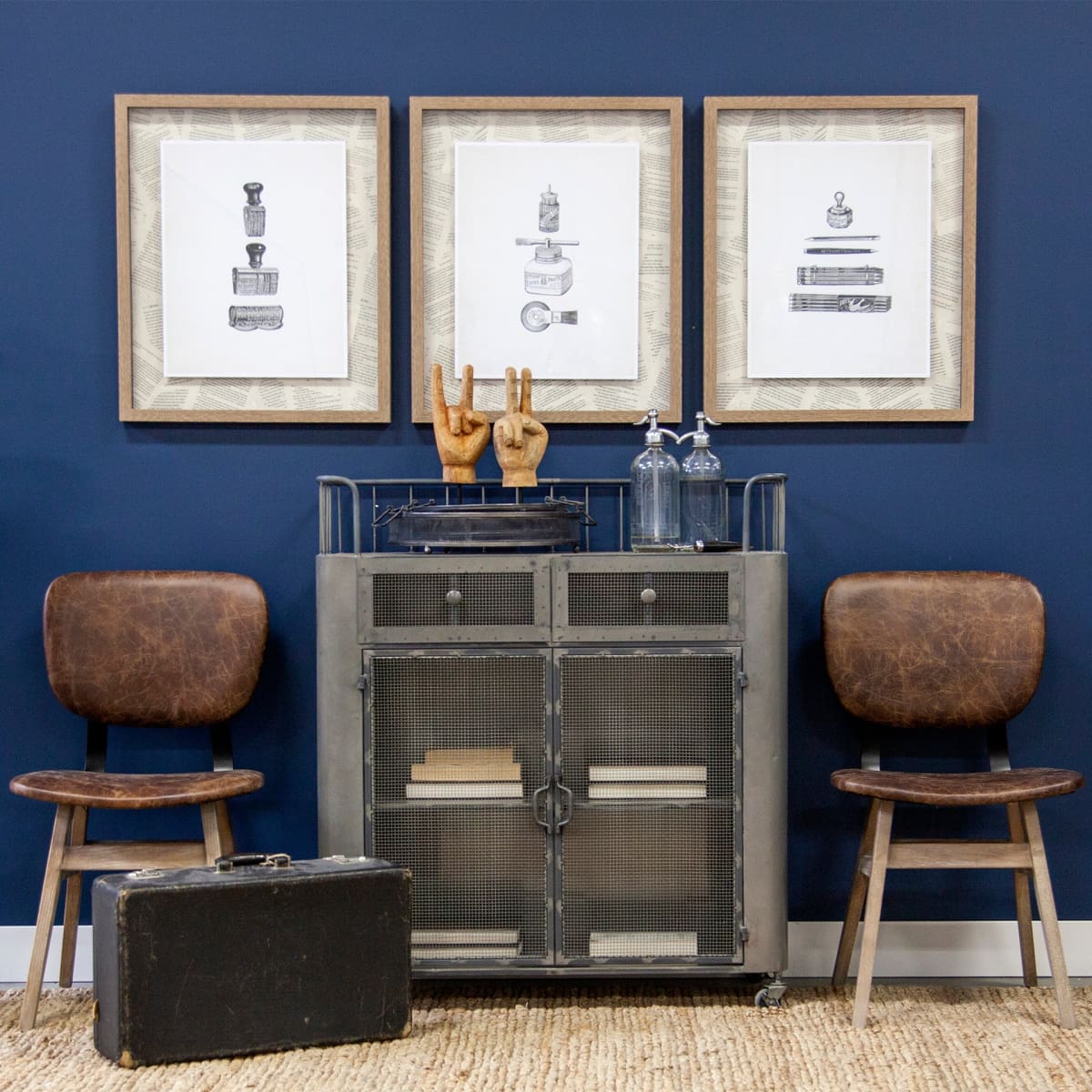 Udo Bar Cart Gray Metal | Brown Wood - bar-carts