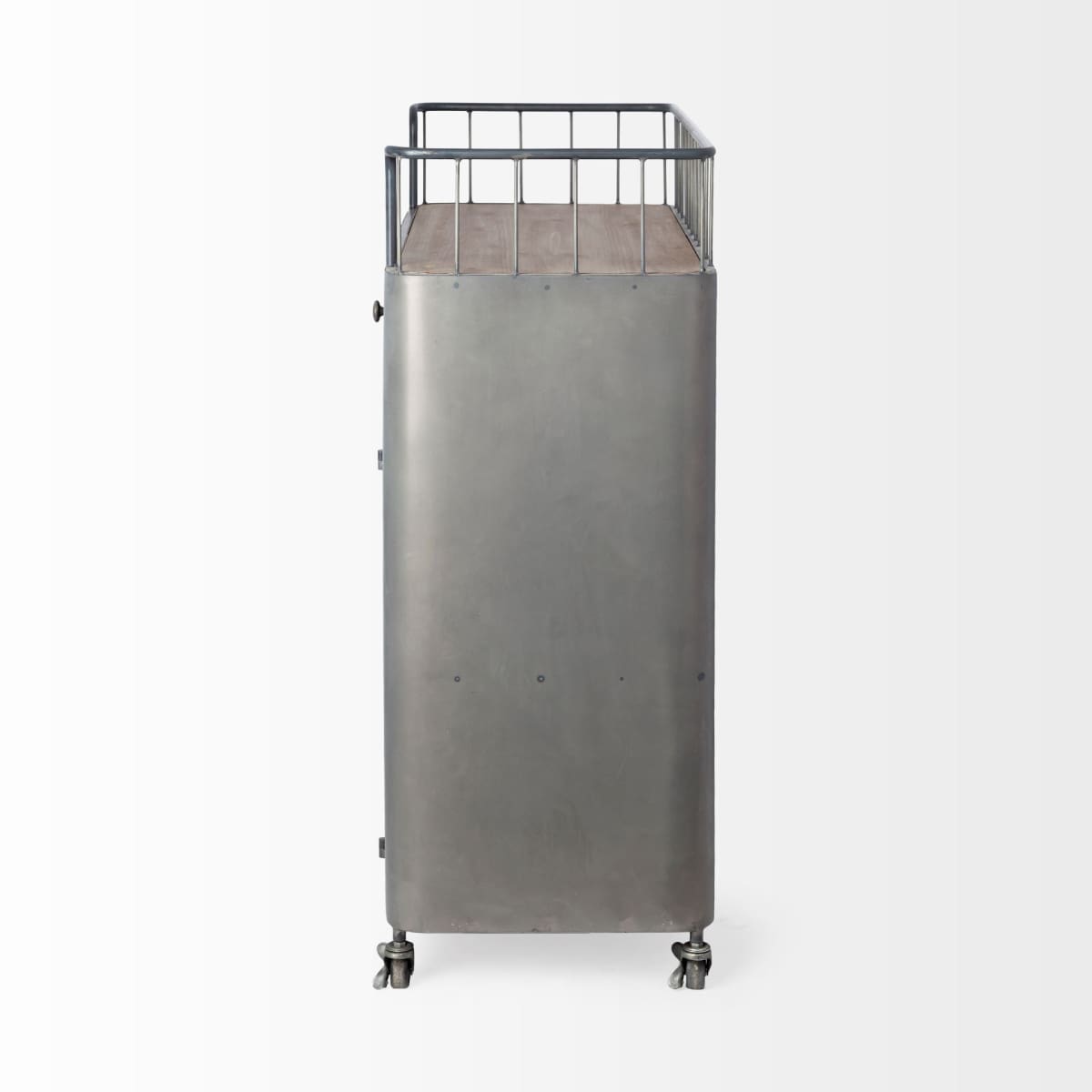 Udo Bar Cart Gray Metal | Brown Wood - bar-carts