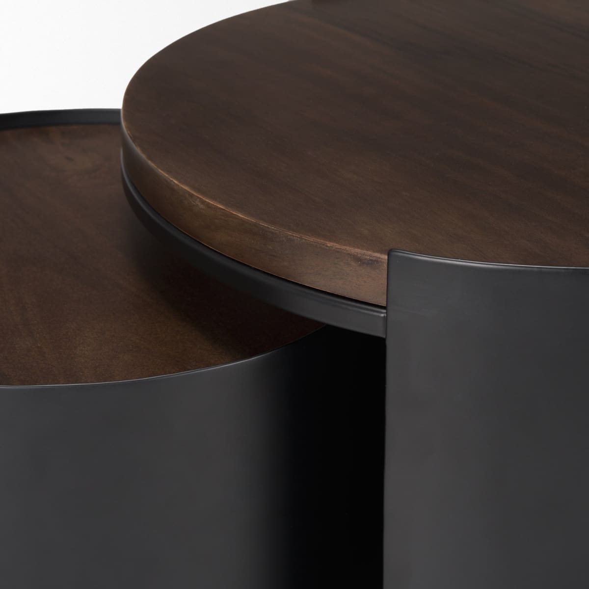 Varden Accent Table Matte Black Metal | Medium Brown Wood - accent-tables