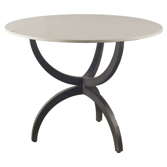 Veneto Dining Table White Marble | Black Metal - dining-table