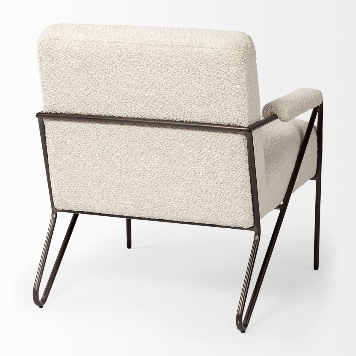Vicunya Accent Chair Cream Boucle | Brown Metal - accent-chairs