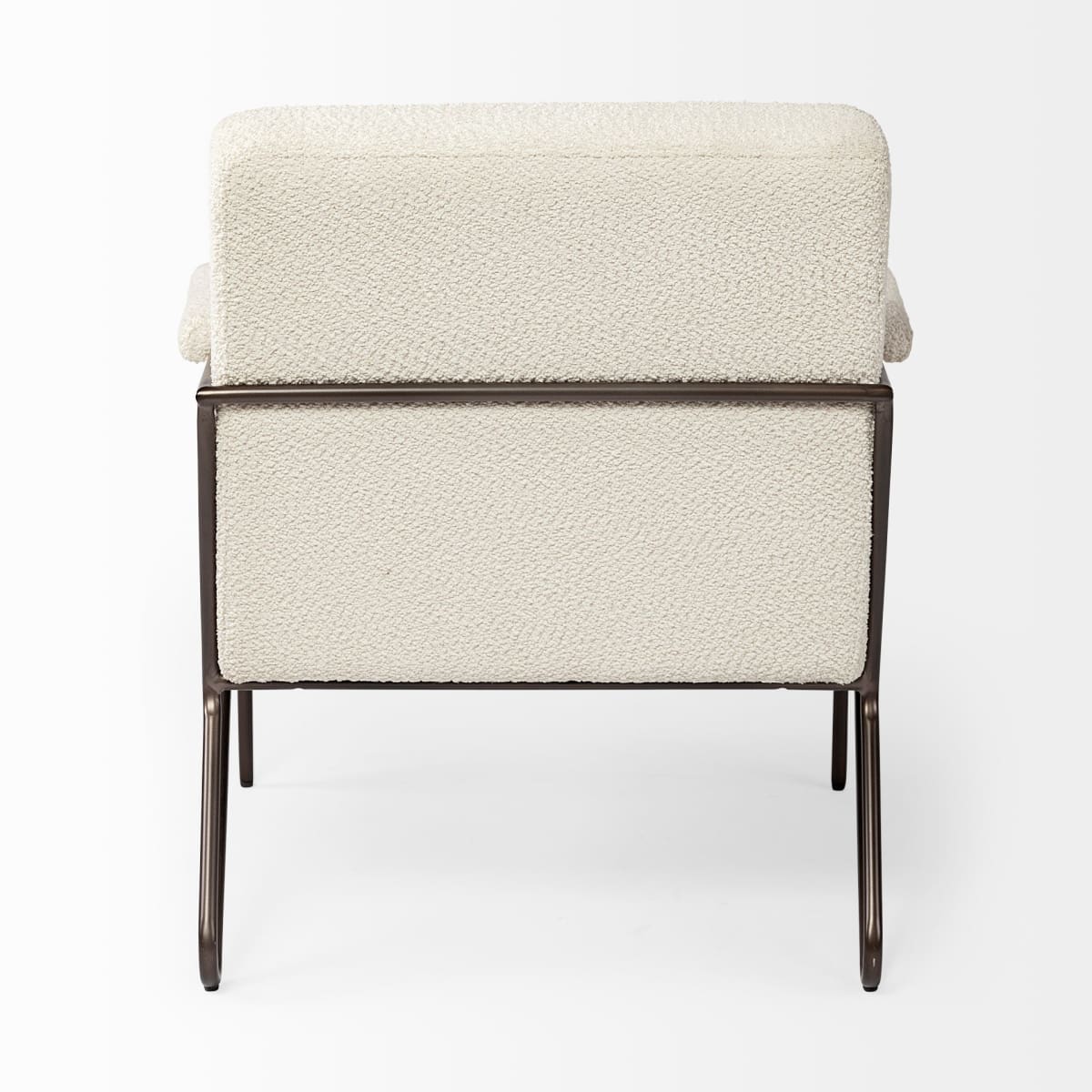 Vicunya Accent Chair Cream Boucle | Brown Metal - accent-chairs