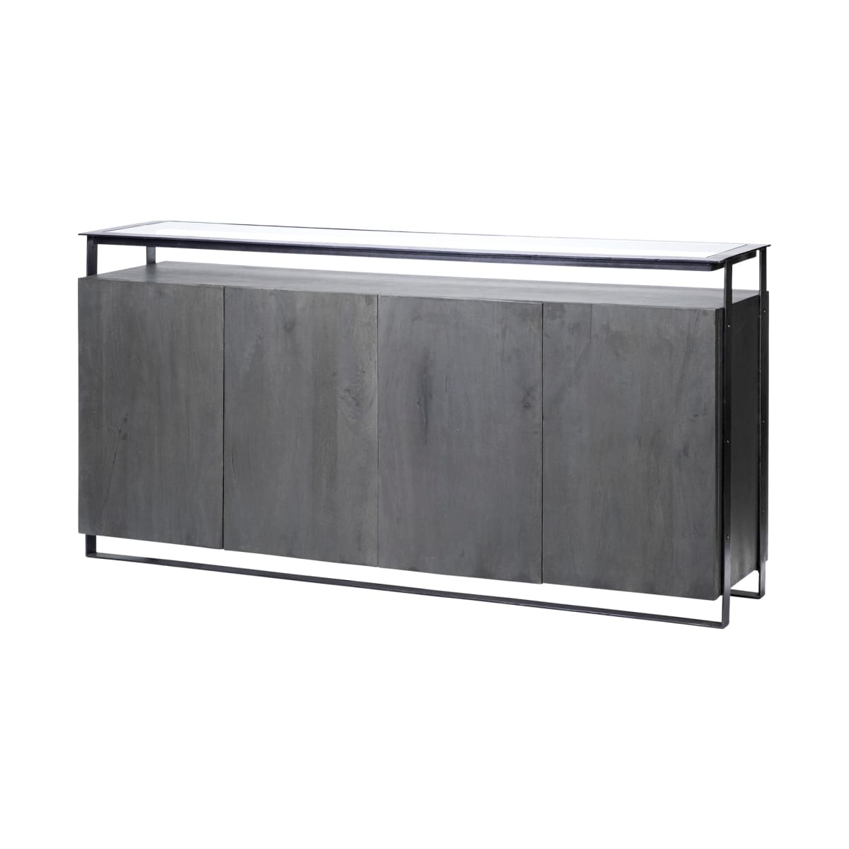 Vidro Sideboard Gray Wood | Glass - sideboards-and-buffets