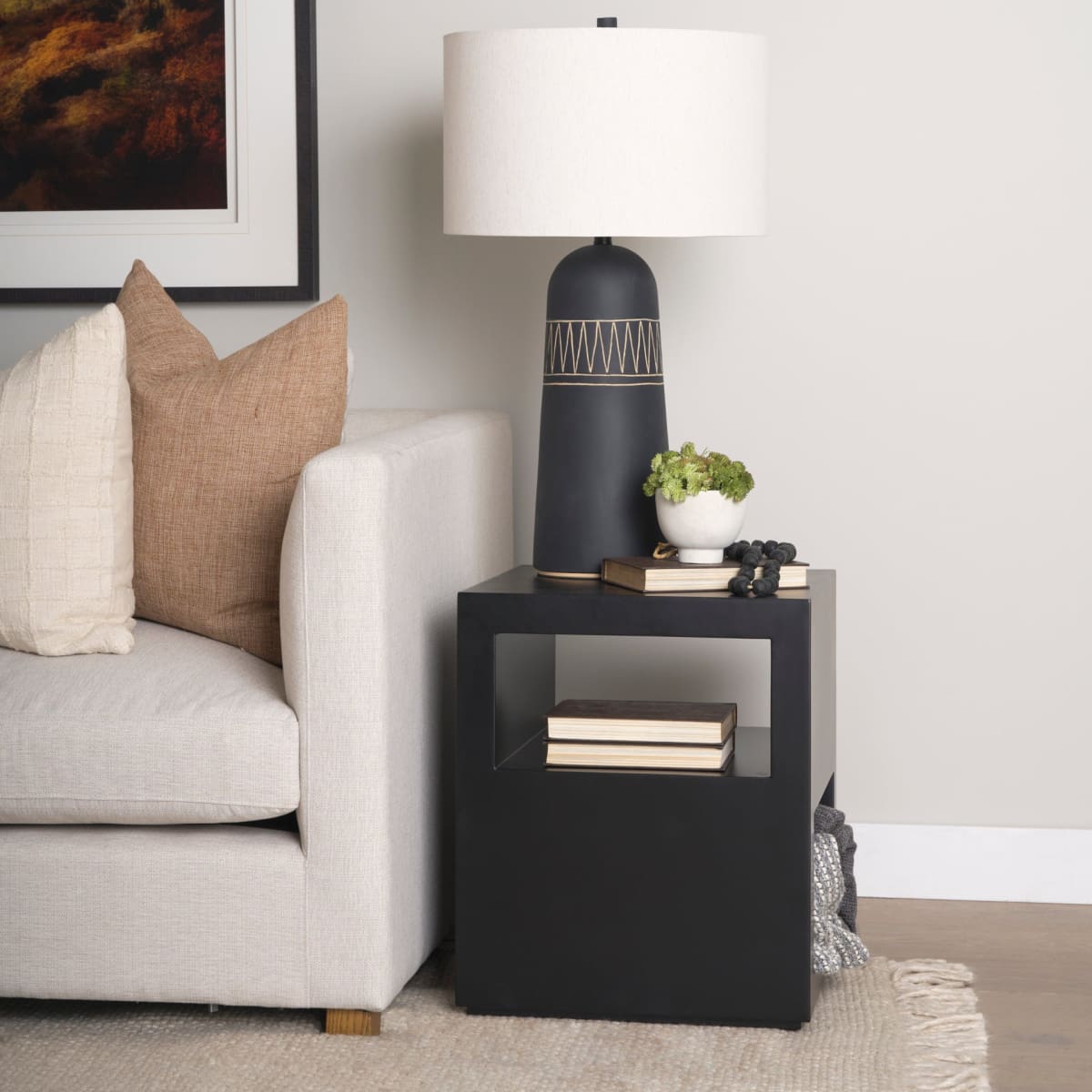 Vondra Accent Table Matte Black | Metal - accent-tables