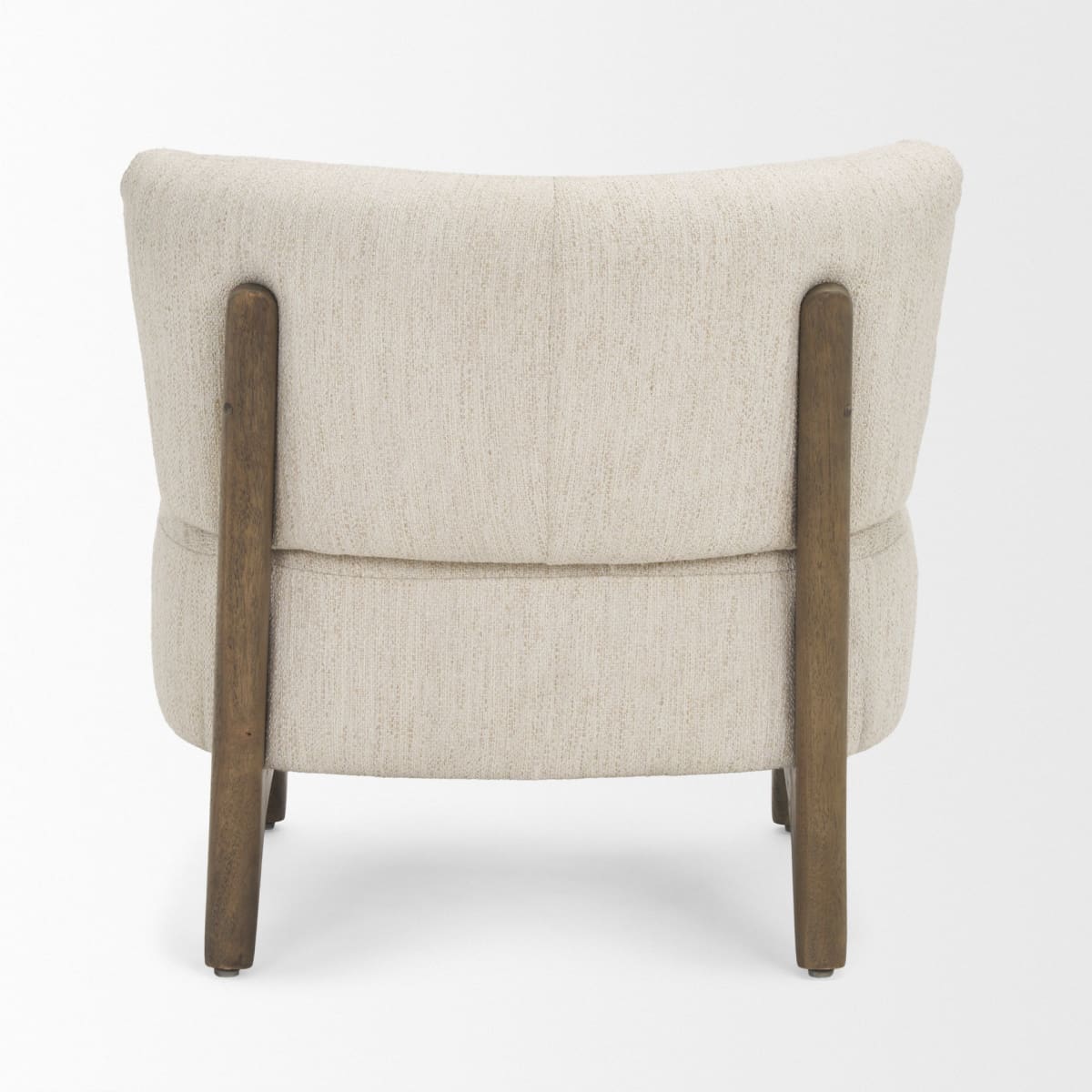 Vyra Accent Chair Dark Brown Wood | Cream Fabric - accent-chairs