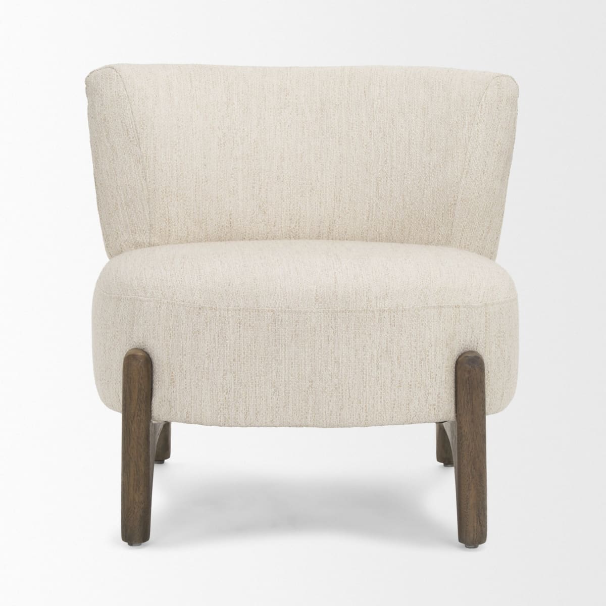 Vyra Accent Chair Dark Brown Wood | Cream Fabric - accent-chairs