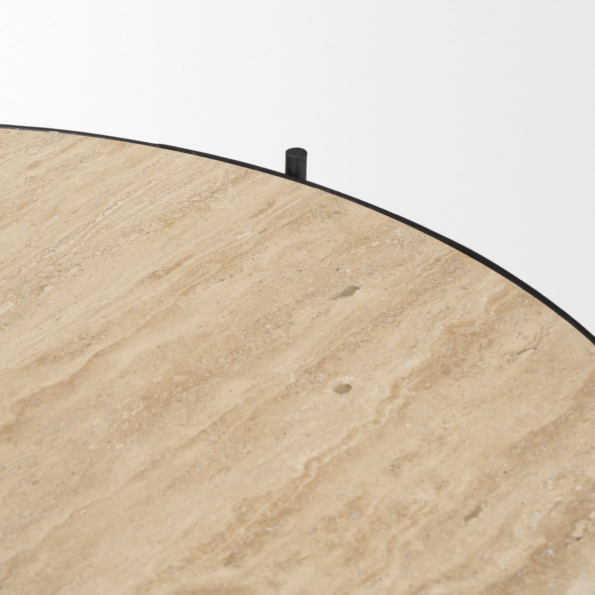 Wade Coffee Table Travertine | Black Metal - coffee-tables