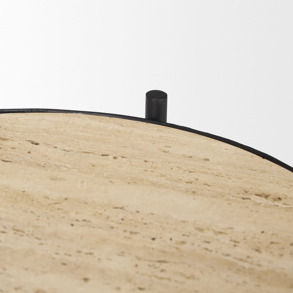 Wade End Side Tables Travertine | Black Metal - end-and-side-tables