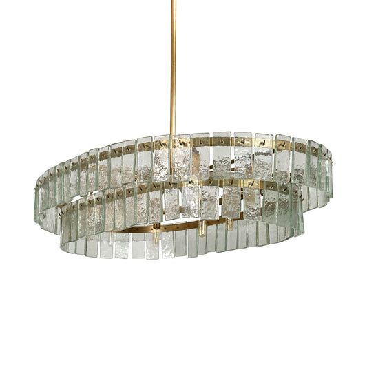 Wallace Chandelier Gold Metal | Frosted Glass - chandeliers