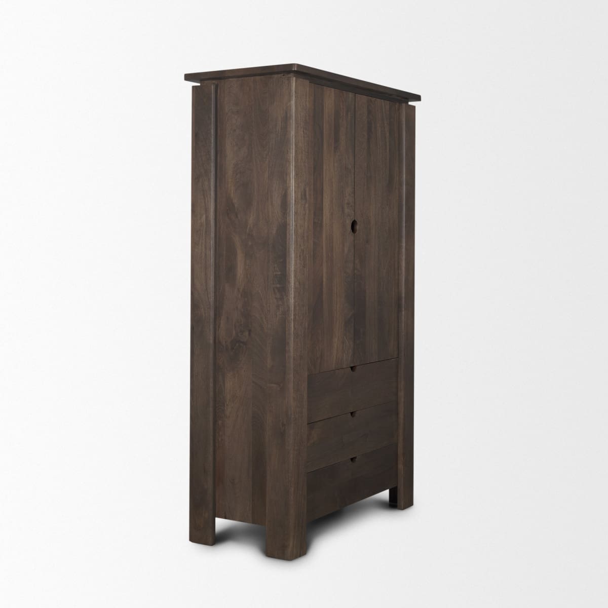 Wallen Curio Cabinet Dark Brown Wood - cabinets