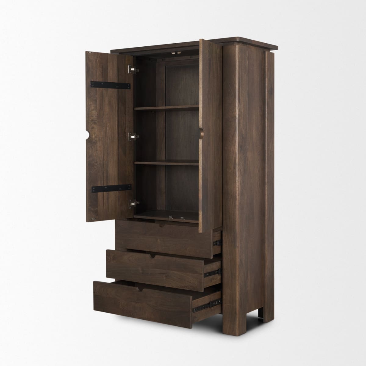 Wallen Curio Cabinet Dark Brown Wood - cabinets