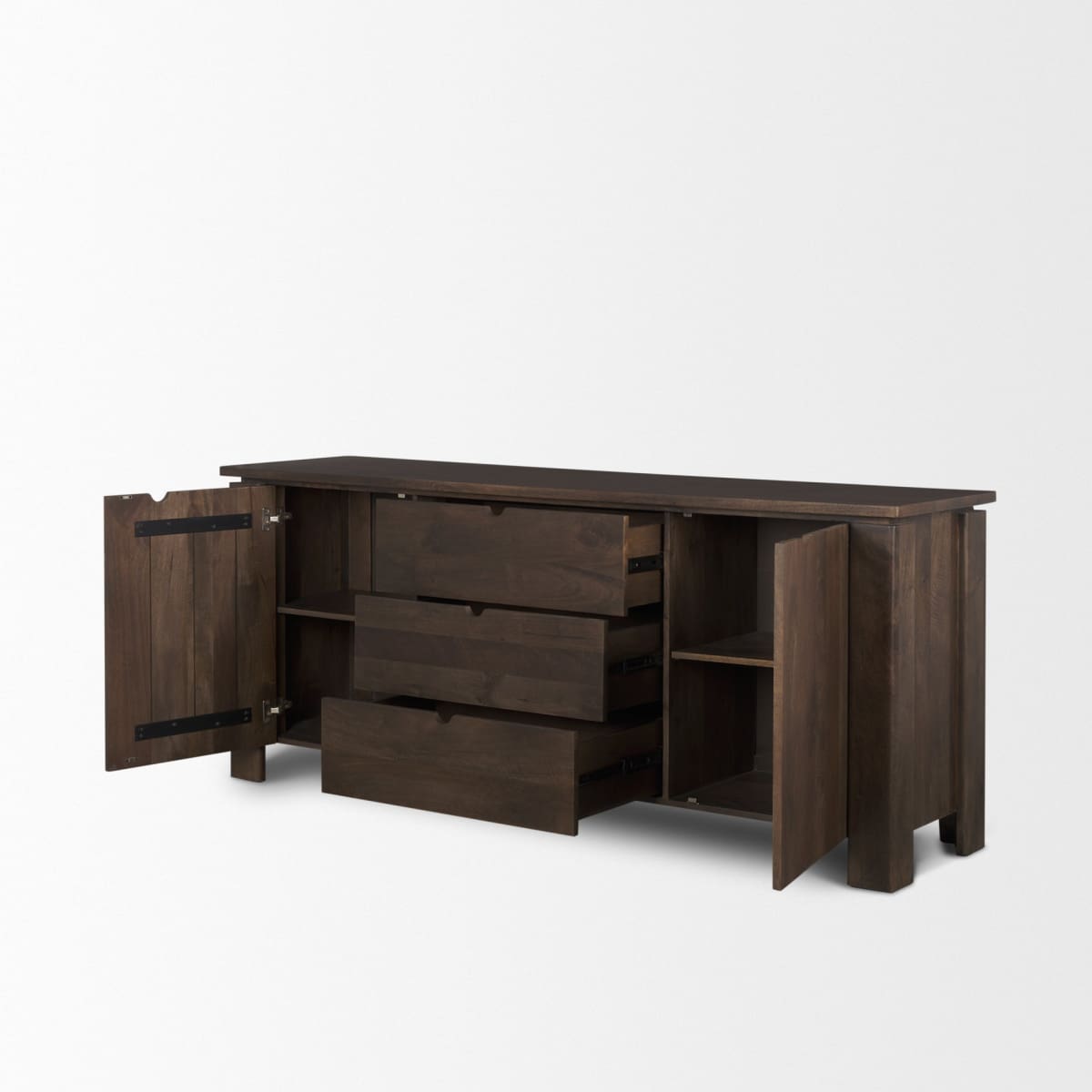 Wallen Sideboard Dark Brown Wood - sideboards-and-buffets