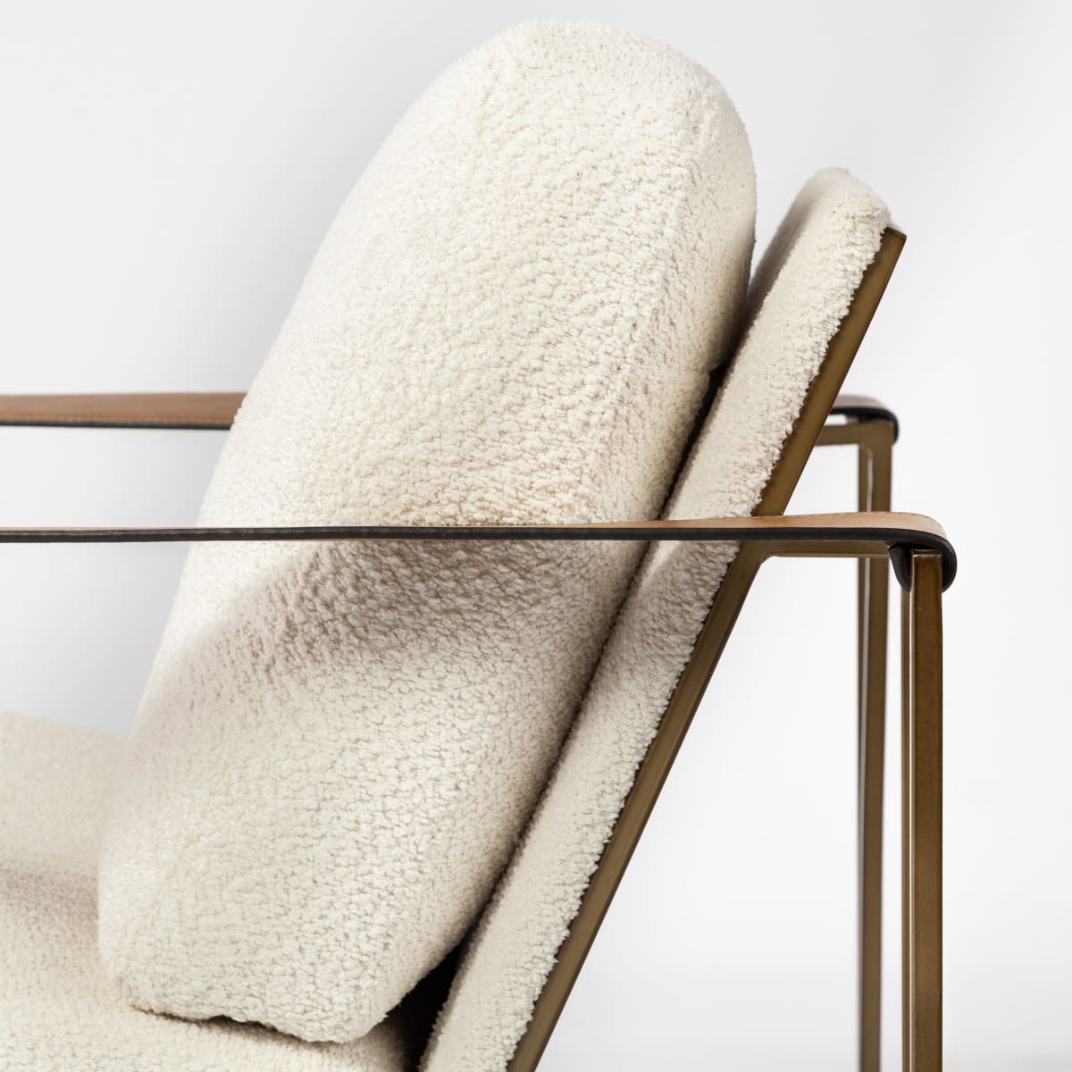 Watson Accent Chair Cream Boucle | Gold Metal - accent-chairs
