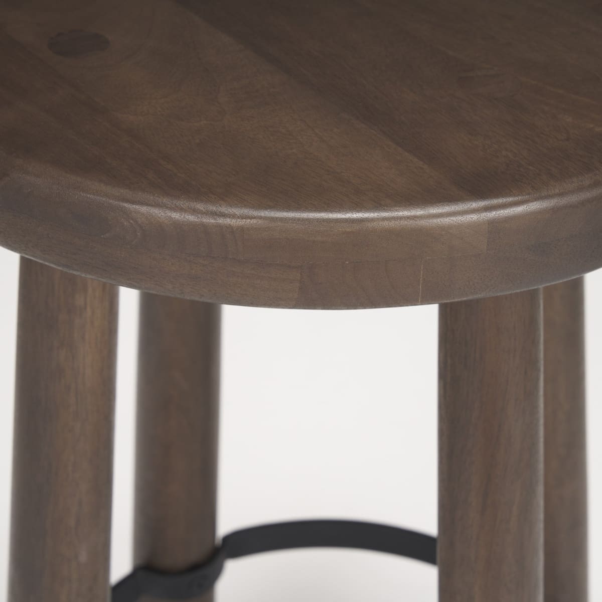 Weldon Counter Stool Dark Brown Wood | Black Metal - bar-stools