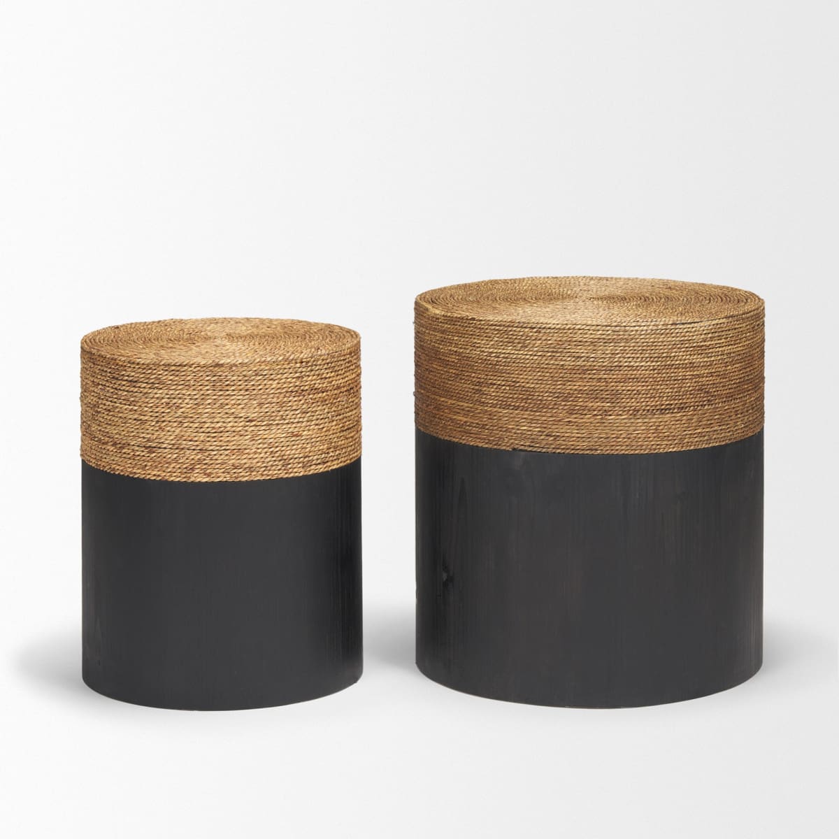 Wenopa Accent Table Black Wood | Jute - accent-tables