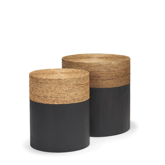 Wenopa Accent Table Black Wood | Jute - accent-tables