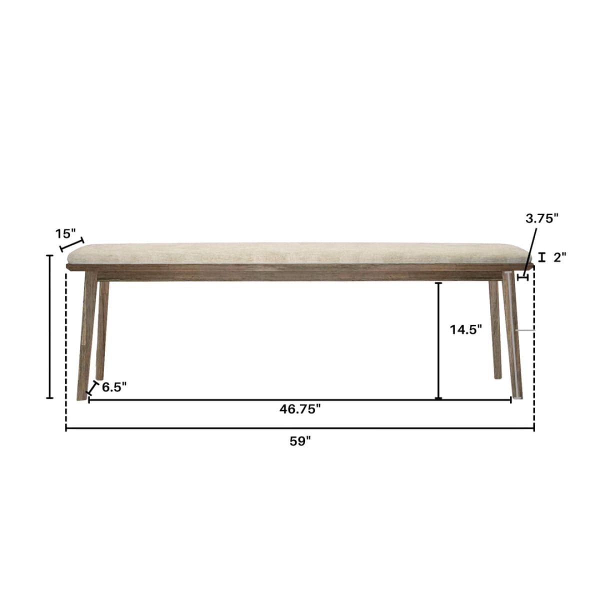 West Bench 59’’ - Sand - lh-import-dining-benches