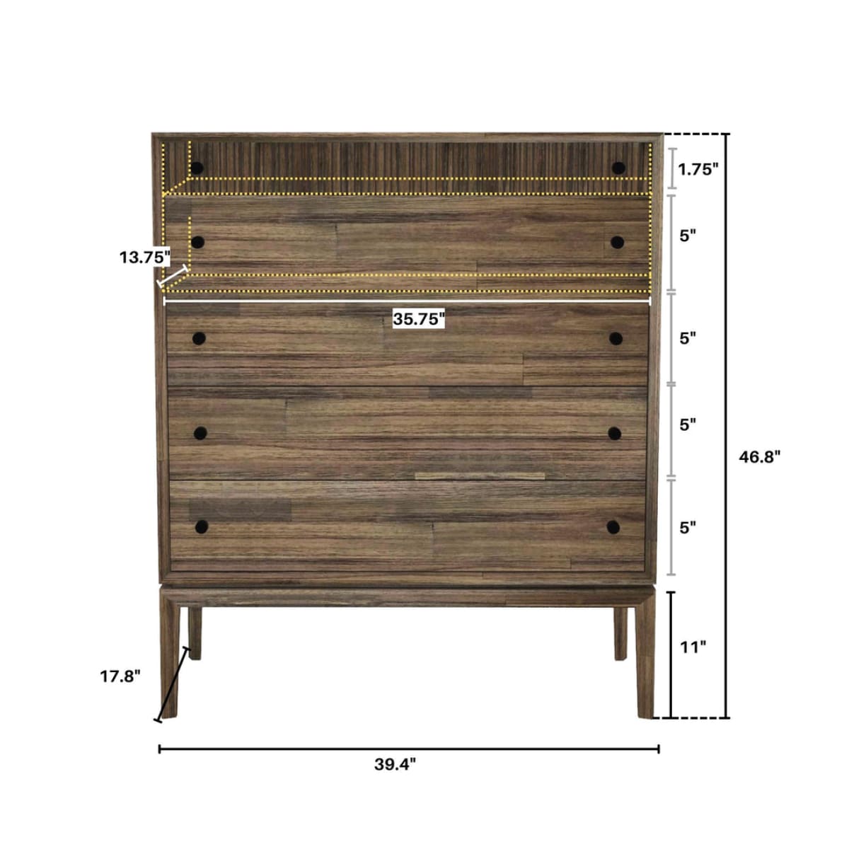 West Chest 5 Drawers - lh-import-dressers