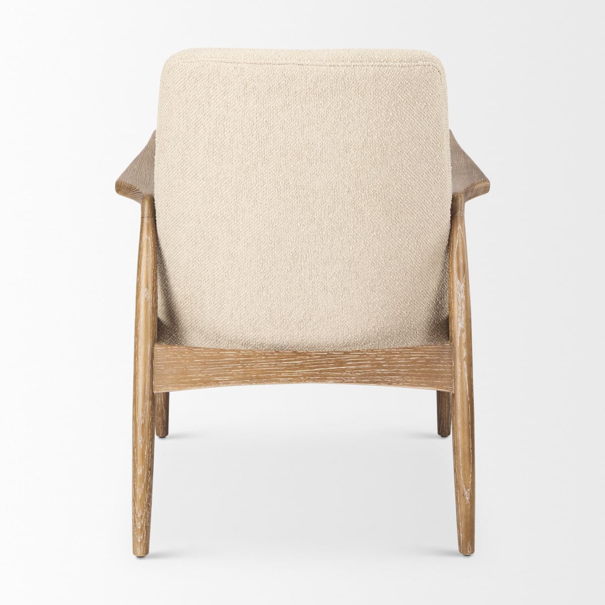 Westan Accent Chair Cream Bouclé Fabric | Brown Wood - accent-chairs