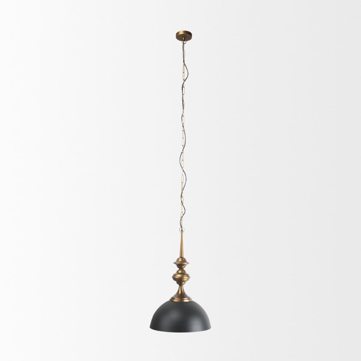 Willson Pendant Light Black Iron | Antique Brass - pendant-light