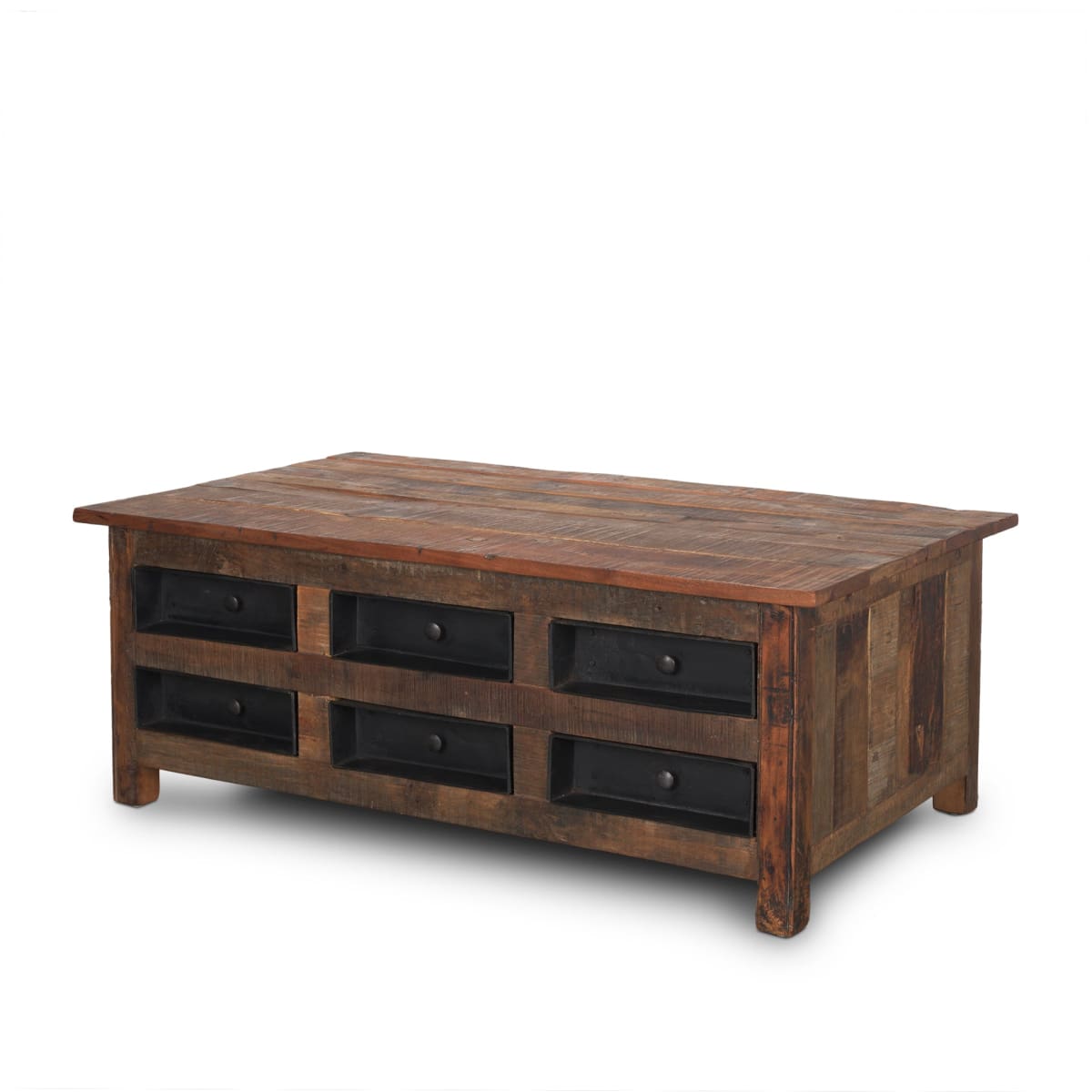 Wilton Coffee Table Black Metal | Brown Wood - coffee-tables