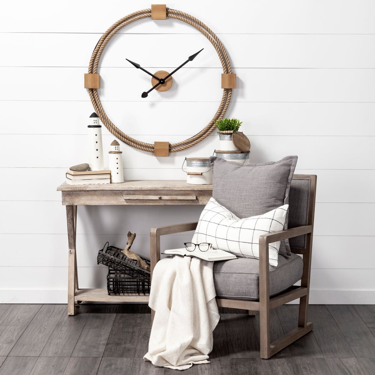 Worthing Wall Clock Brown Rope | 36’’ - wall-clocks