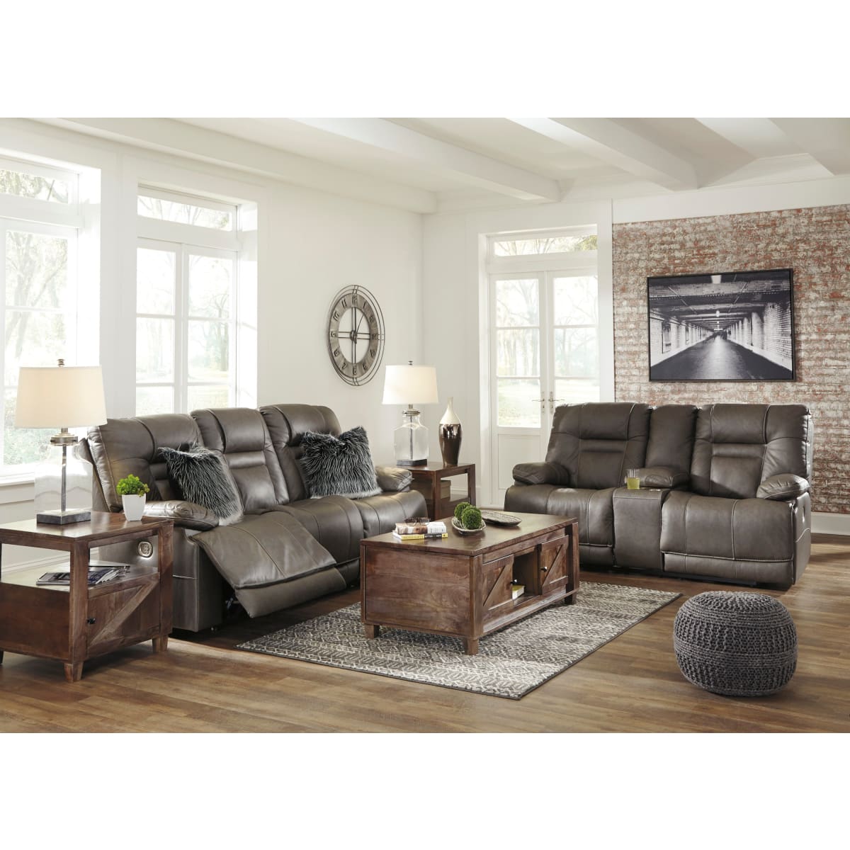 Wurstrow Smoke Power Reclining Sofa - Sofa