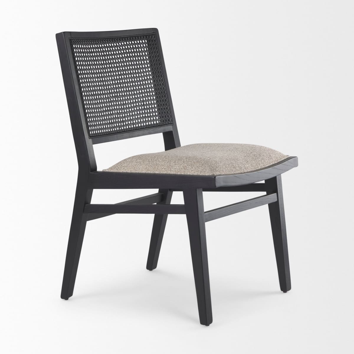 Wynn Dining Chair Beige Fabric | Black Wood - dining-chairs