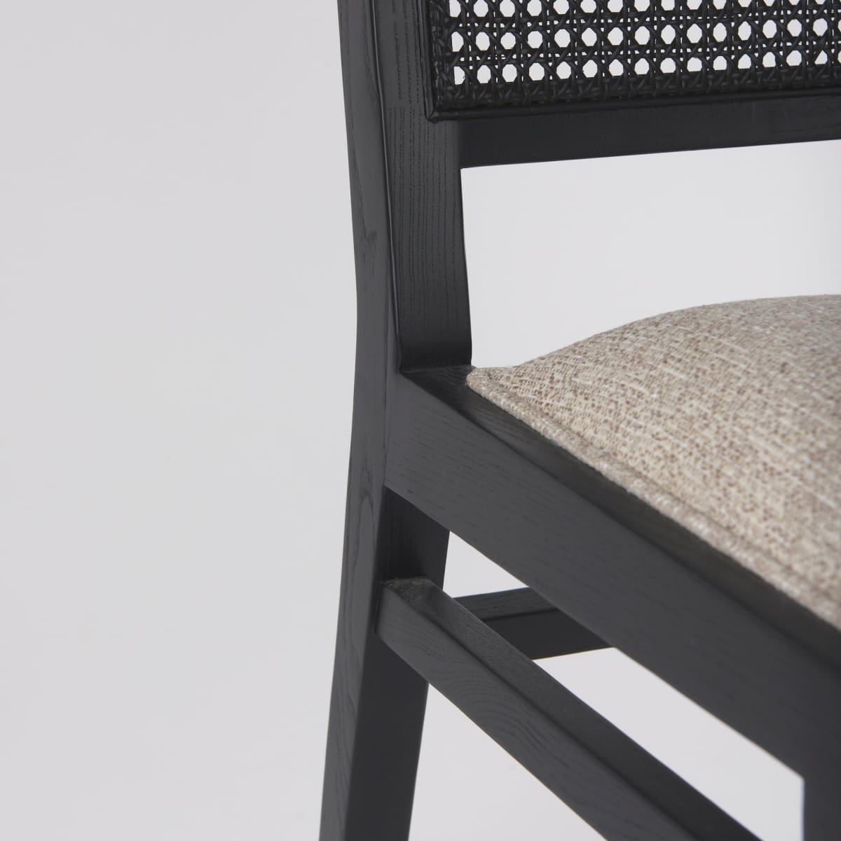 Wynn Dining Chair Beige Fabric | Black Wood - dining-chairs