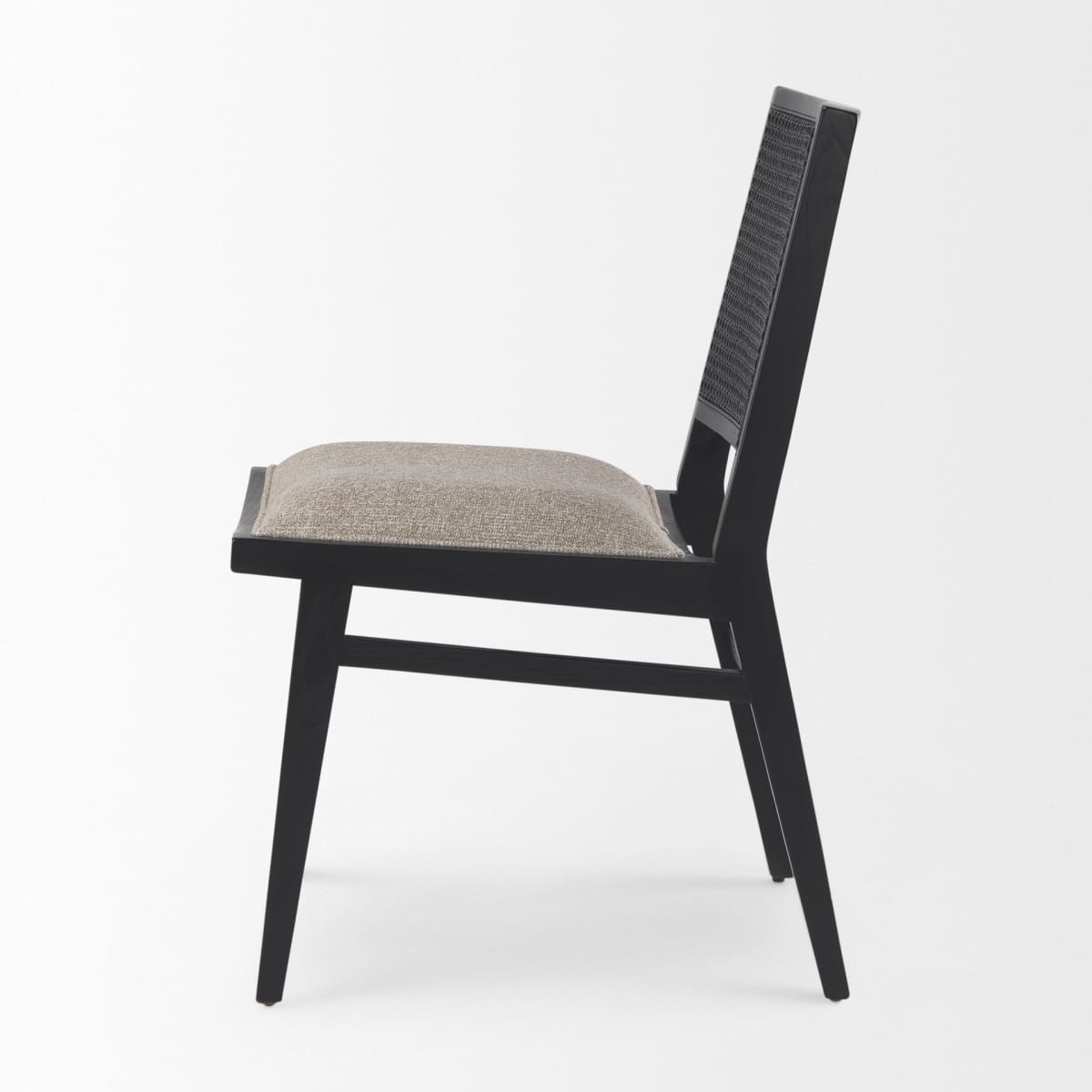 Wynn Dining Chair Beige Fabric | Black Wood - dining-chairs