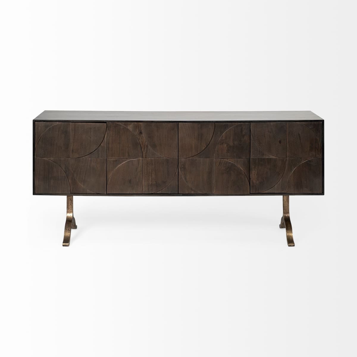 Xanti Sideboard Brown Wood | Gold Metal - sideboards-and-buffets