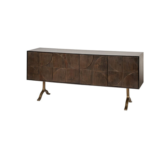 Xanti Sideboard Brown Wood | Gold Metal - sideboards-and-buffets