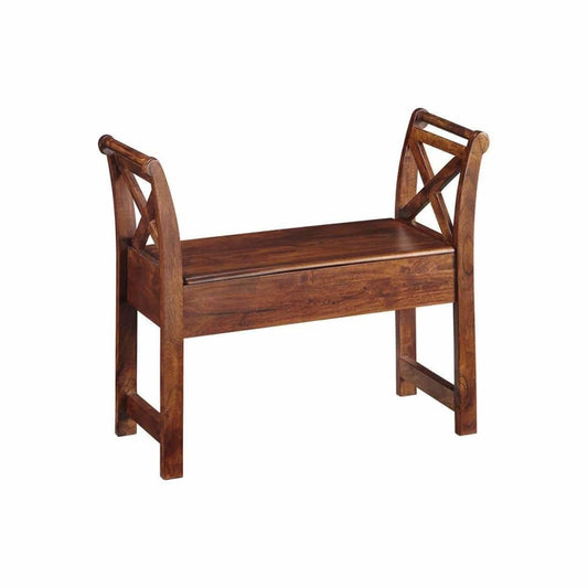 Abbonto Warm Brown Accent Bench - Long Bench