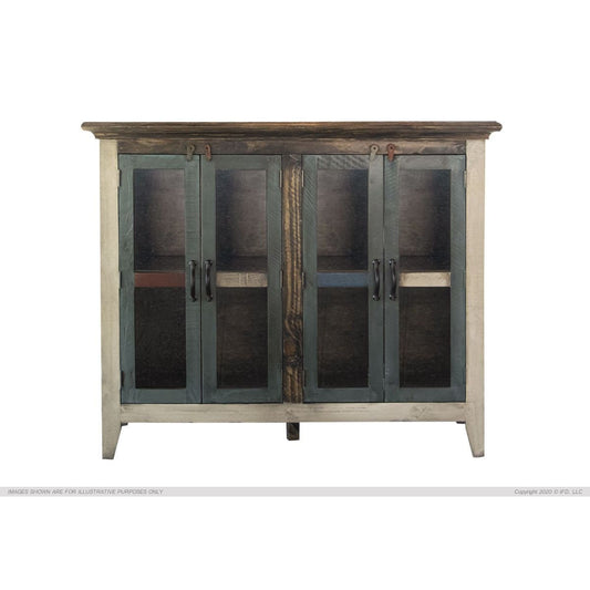 Antique Multicolor Two Door Cabinet - 50-3/4 x 16-1/2 x 41-3/4 - accent cabinet