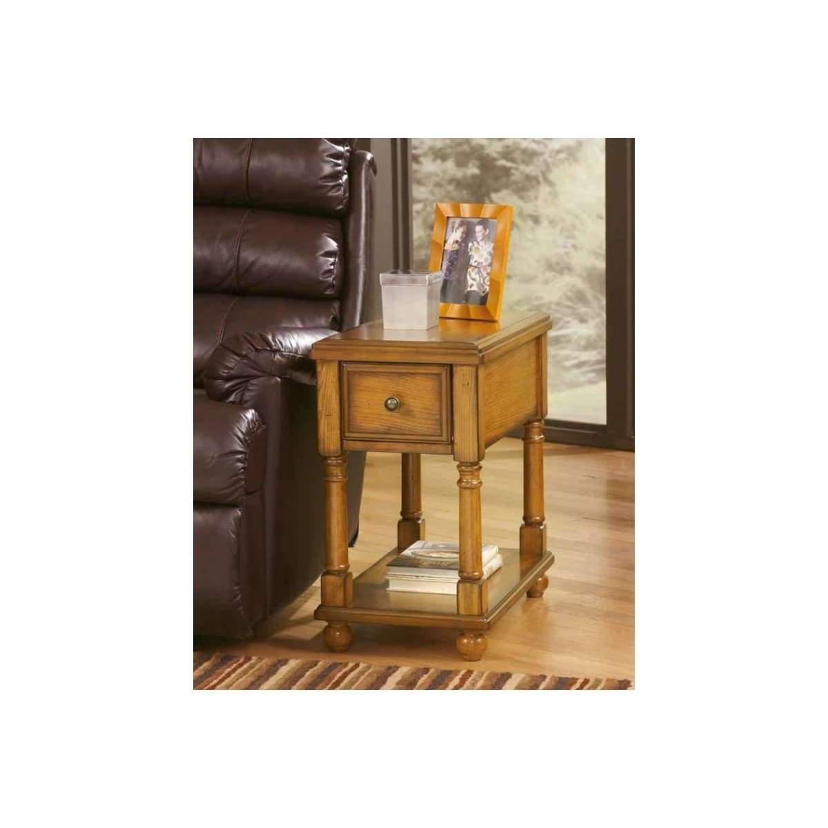 Breegin Light Brown Chairside End Table - END TABLE/SIDE TABLE