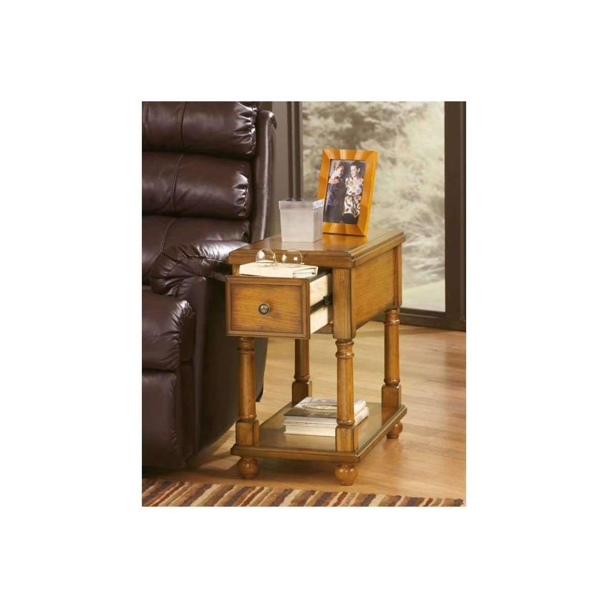 Breegin Light Brown Chairside End Table - END TABLE/SIDE TABLE