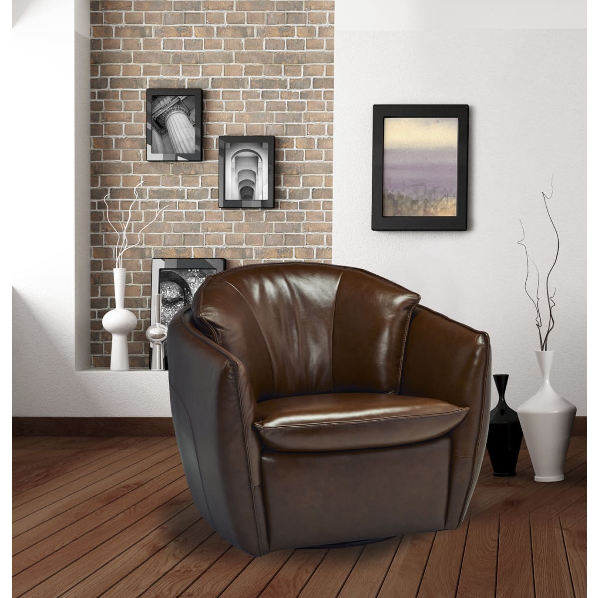 Carlos Leather Swivel chair - accent chairs