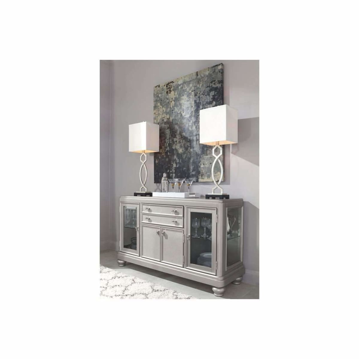 Ashley furniture coralayne entertainment deals center in silver