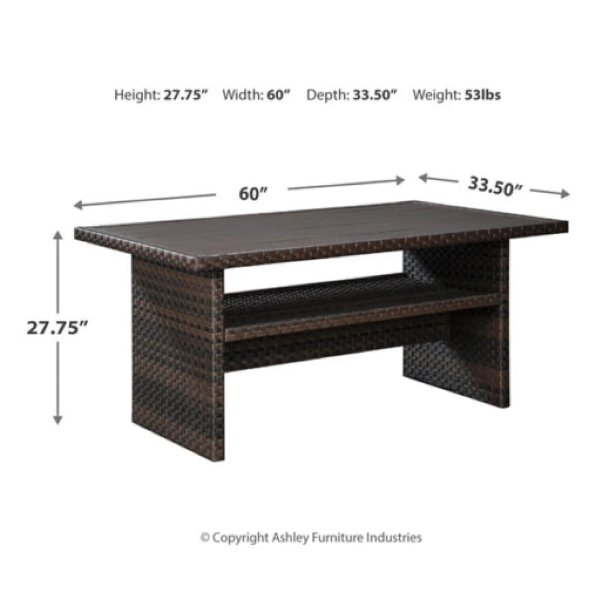 Easy Isle Multi-Use Table - 58.88 W x 33.38 D x 27.75 H - Outdoor Sofa