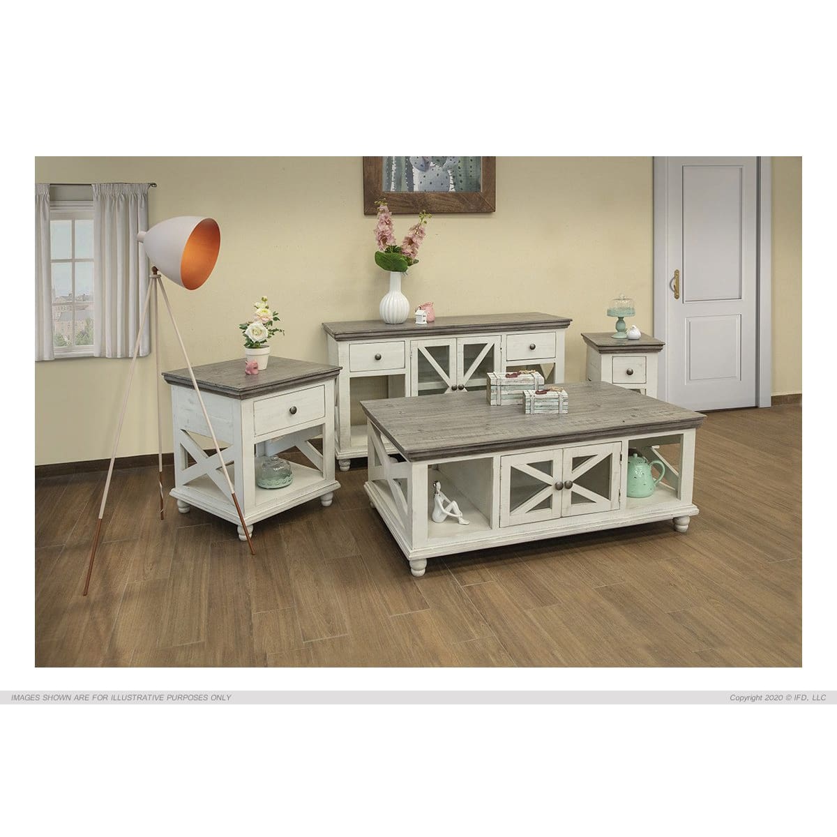 Florence Ivory Coffee Table - 50 x 30-1/4 x 19-1/2 - COFFEE TABLE