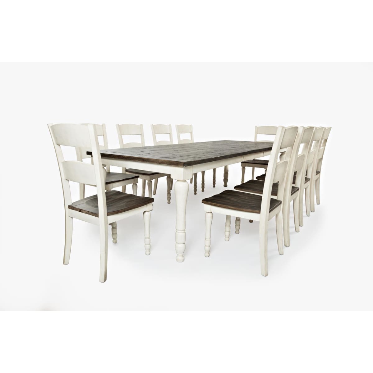Madison County Vintage White Rectangle Extension Table 7pc Set - Width: 42 x Depth: 84(96 with Extension) x Height: 30 / Vintage White / 