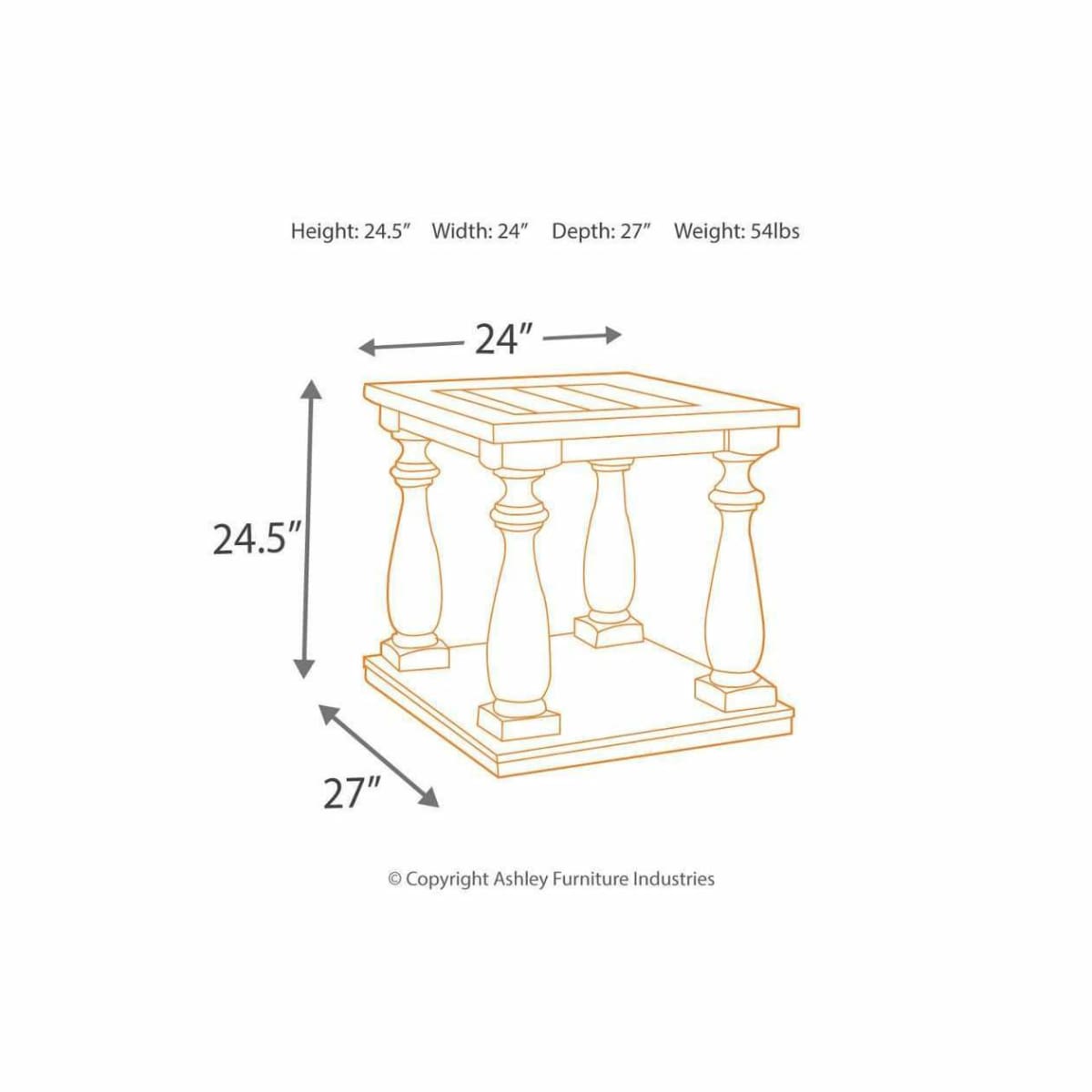 Mallacar End Table - END TABLE/SIDE TABLE