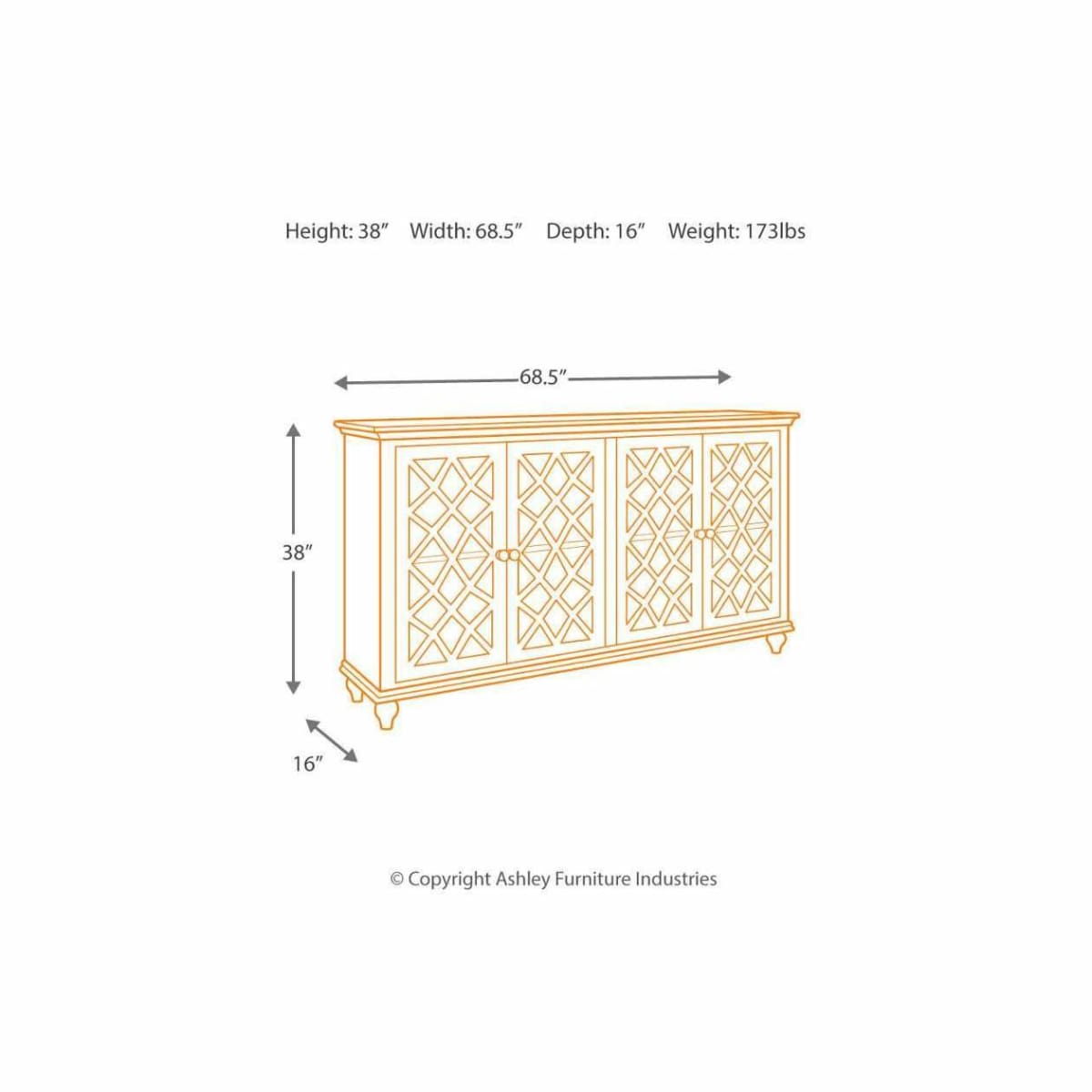 Mirimyn Teal Accent Cabinet - accent cabinet