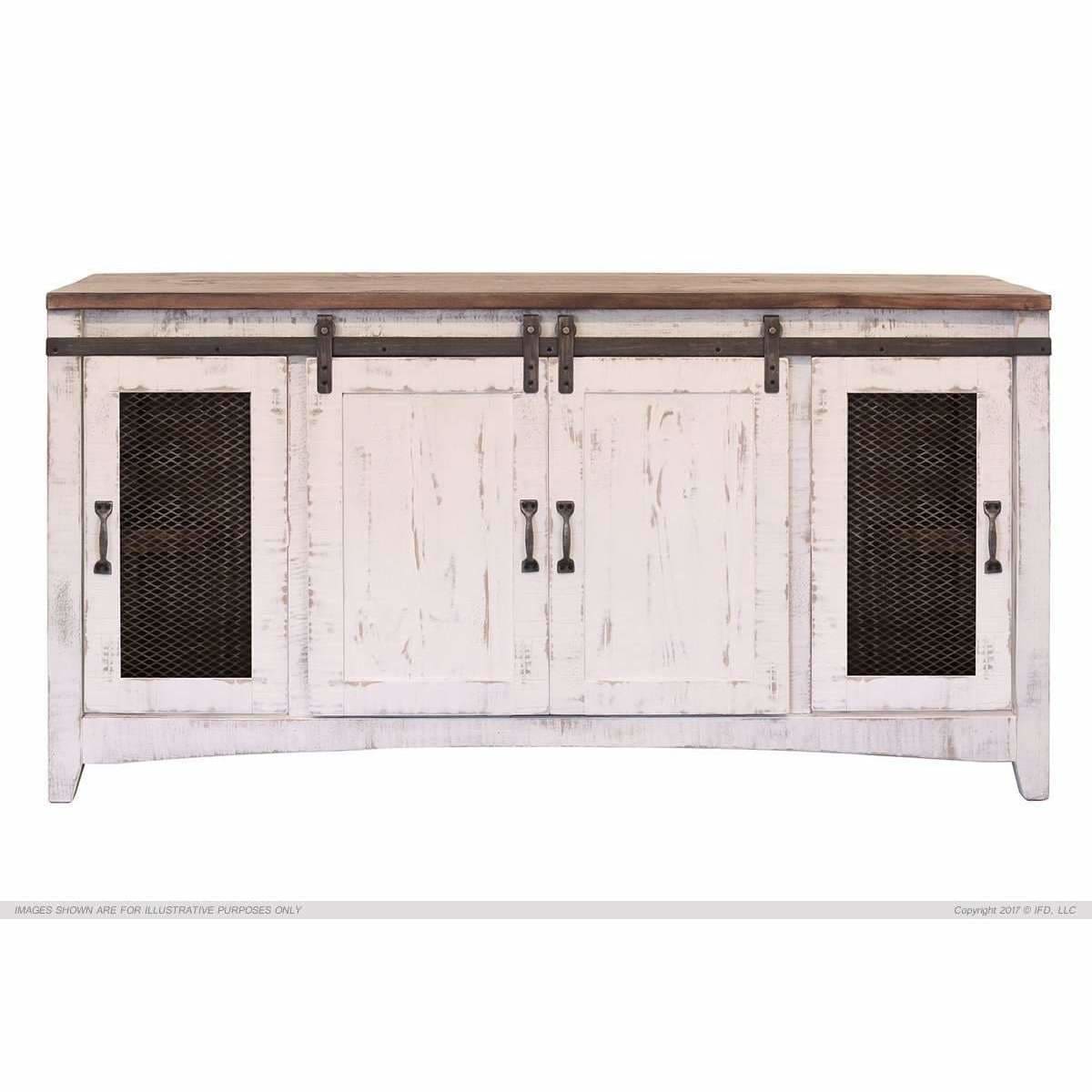 Pueblo White Entertainment Unit - ENTERTAINMENT CONSOLE